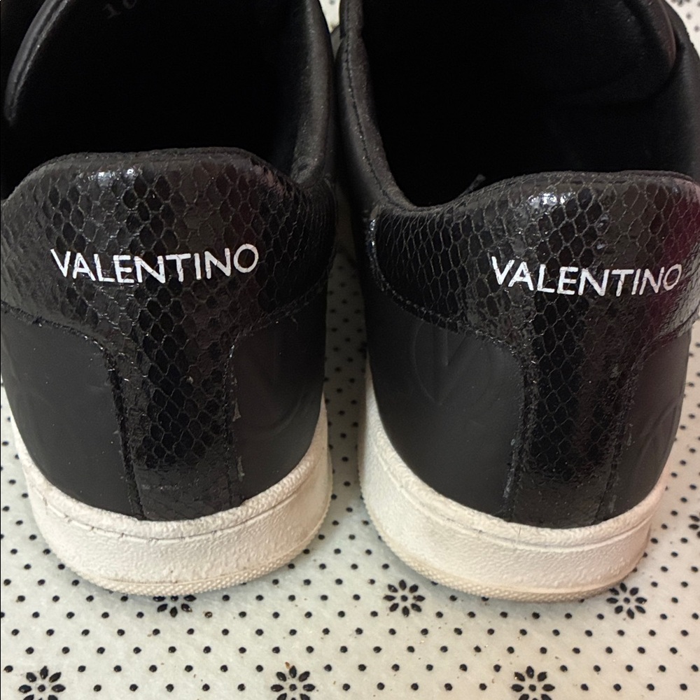 Valentino Black Leather Sneakers - Picture 2 of 6